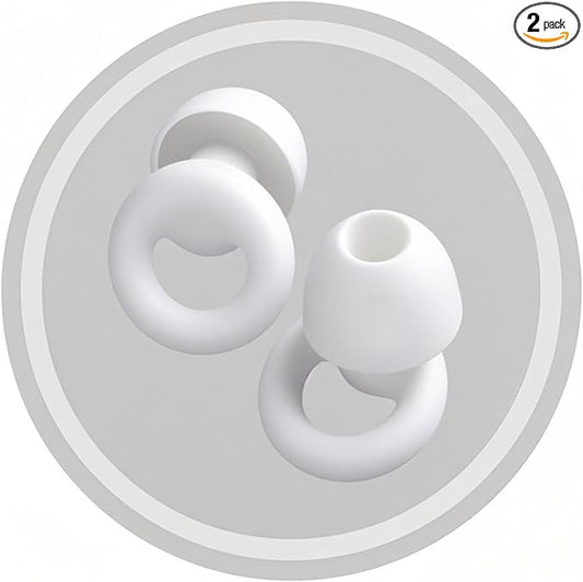 30dB Noise Cancelling Ear Plugs for Sleeping - Reusable Silicone Earplugs for Adults & Kids, Soft Ear Protection for Snoring, Concerts, Lawn Mowing, Travel & Work (6 Ear Tips with Case, White)