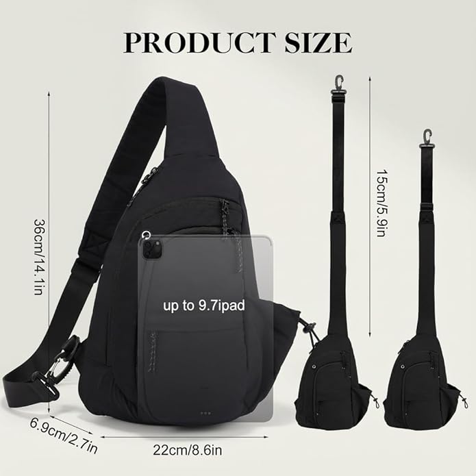 Sling Bag for Women, Anti-Theft RFID Nylon Crossbody Purse with Adjustable Strap for Travel & Shopping