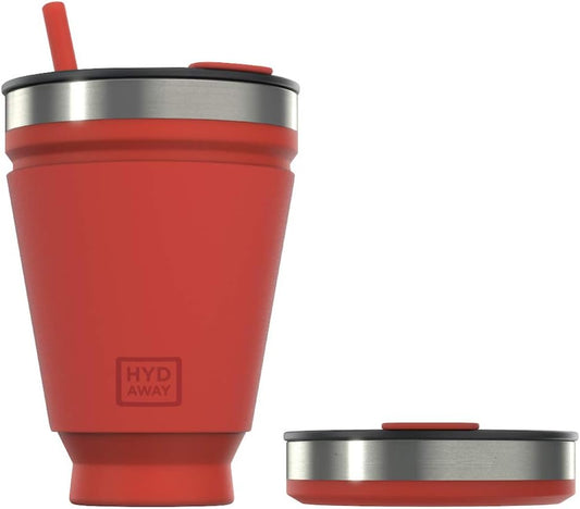 HYDAWAY 16oz Collapsible Tumbler - BPA-Free, Reusable Silicone Cup with Lid & Insulating Sleeve - Perfect for Coffee, Travel, and Everyday Use