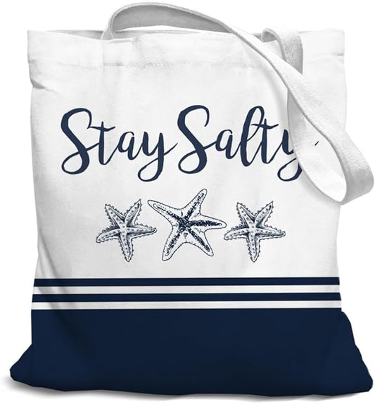 Beach Summer Canvas Tote Bag for Women Teen Girls Gifts Cute Small Travel Work Tote Bags Reusable Grocery Bags