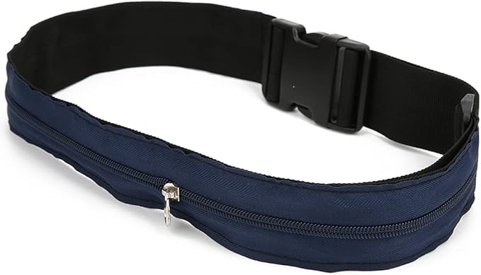 Anti Theft Money Belt Sports Waist Bag Zipper Close Wallet Concealed Travel Money Belt for Outdoor Running Hiking Polyester Black 3cm or 5cm (5CM)