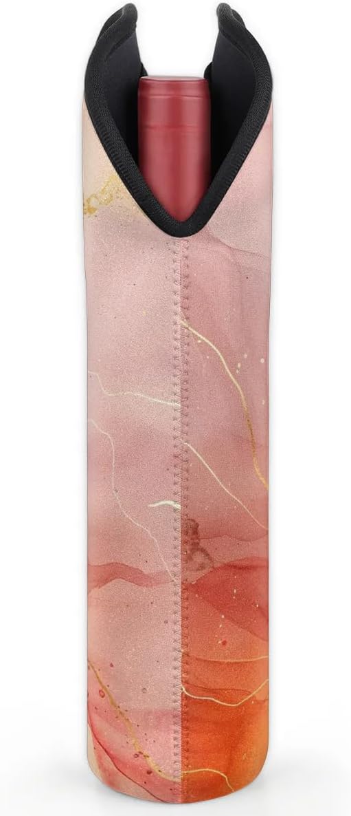 Wine Carrier Tote Personalized Bag for 2 Bottles - Neoprene Wine Bottle Holder with Carry Handle, Wine Protective Bag Insulated Bag Beer Cans Water Bottle Holder for Travel Picnic,Style17