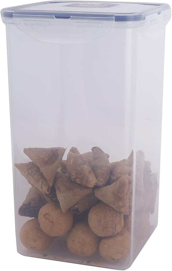 LOCK & LOCK Easy Essentials Food lids/Pantry Storage/Airtight containers, BPA Free, Square-16.9 Cup-for Chips, Clear