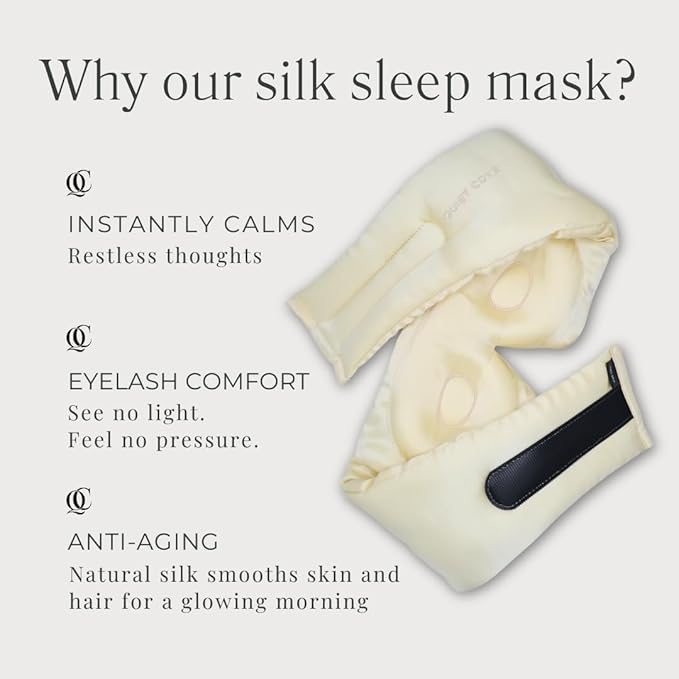 QUIET COVE Plush 3D Contoured Silk Sleep Mask - Total Blackout, 100% Silk 22 Momme, Foam Eye Cups Do Not Crush Eyelashes, Luxe Cloud Filling, Side Sleeping Comfort (Limited Edition Moonlight Yellow)