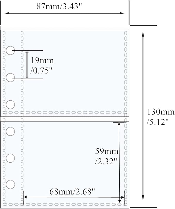 40 Sheets A7 Binder Sleeves Clear Page Protectors 2.6''x2.3 2 Pockets Plastic Photo Album Refill for 6 Ring Binder Cards Cash Photocards