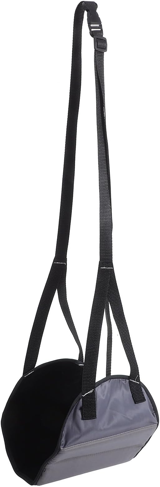 COHEALI Airplane Foot Hammock Footrest Travel Foot Sling Hanging Footrest for Long Flights Office Desk Use with Breathable Deep Gray Plush Fabric