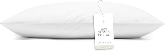 BOLL & BRANCH Down Alternative Pillow - Medium, Standard - Cooling Shell - Hypoallergenic Primaloft Luxury Down Alternative Fill - Superior Support