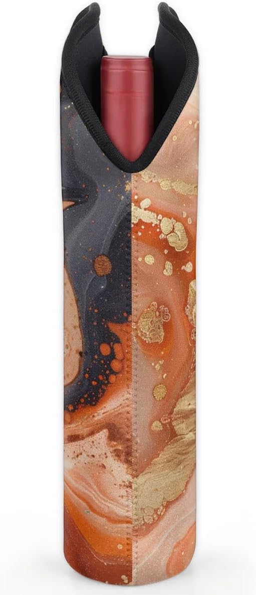 Wine Carrier Tote Personalized Bag for 2 Bottles - Neoprene Wine Bottle Holder with Carry Handle, Wine Protective Bag Insulated Bag Beer Cans Water Bottle Holder for Travel Picnic,Style14