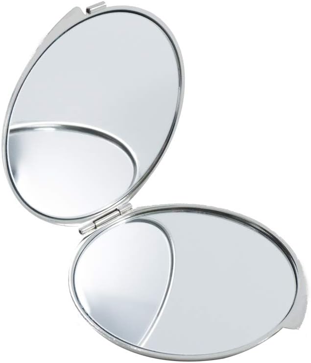 Portable Makeup Compact Double Magnifying Mirror Cosmestic Foldable Pocket Style Unique Mother of Pearl Design (Starry Night)