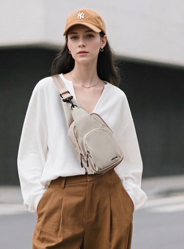 Womens Sling Bag Crossbody Bags for Women Vegan Leather Sling Backpack Daypack Fanny Pack Crossbody Purse Travel