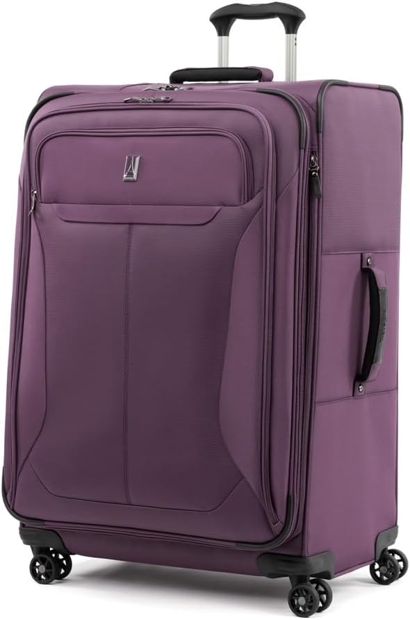 Travelpro Tourlite Softside 2-Piece Set, Expandable Luggage, 4 Spinner Wheels, Lightweight Suitcase, 21" Carry-On, 29 Check Large, Deep Purple