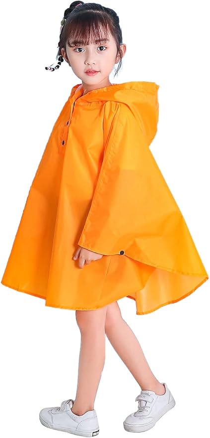 Spmor Kids Rain Poncho Hooded Jacket Rain Coat