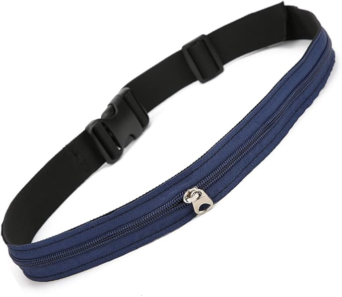 Anti Theft Money Belt with Zipper Pocket, Sports Waist Bag for Running Travel, Concealed Wallet Belt for Outdoor Activities, Durable Polyester Belt with Secure Release Buckle (3CM)