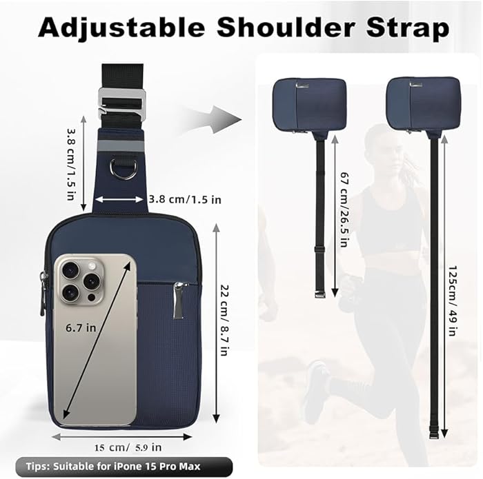 BROADREAM Mini Sling Bag for Men Women Small Crossbody Backpack Shoulder Bags with RFID & Waterproof for Hiking Trave Running