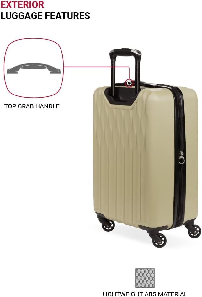 SwissGear 8018 Expandable Luggage, Hard Shell Carry-On Luggage with Spinner Wheels