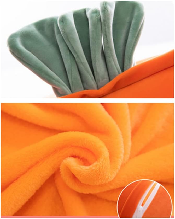 Rikyo 15" Stuffed Fruit Travel Blanket and Pillow Set,3 in 1 Plush Stuffed Hugging Pillow with Warming Hands Pillow Blanket for Kids Gift Travel Airplane Train Bed Office Nap (Green-Kiwifruit)
