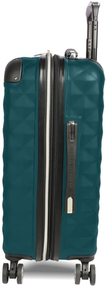 Kenneth Cole REACTION Diamond Tower Collection Lightweight Hardside Expandable 8-Wheel Spinner Travel Luggage, Deep Teal, 28-Inch Checked