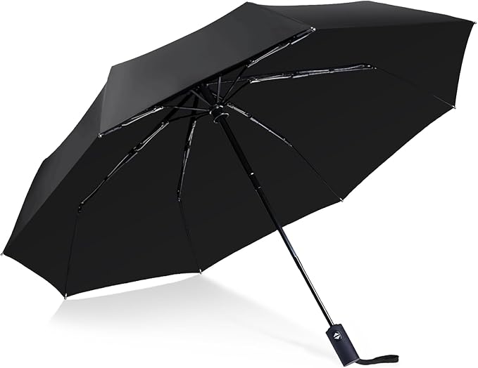Travel Essentials Umbrella Windproof Compact Collapsible Light, Automatic, Strong and Portable, Wind Resistant Folding Small Umbrella for Rain