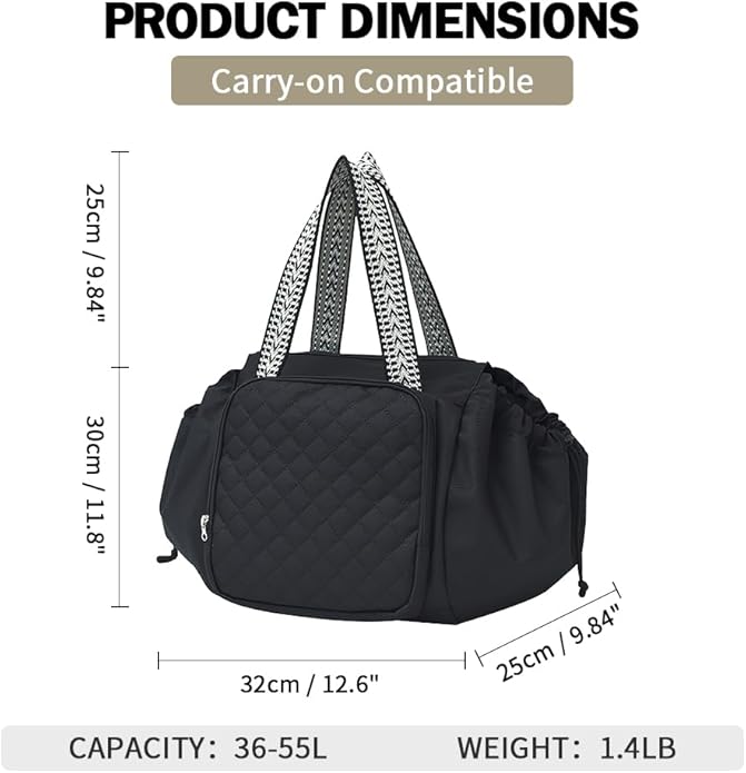 Travel Duffel Bag Weekender Bags for Women, Expandable Tote Handbag Diaper Bag Backpack Shoulder Bag for Car Work Daily