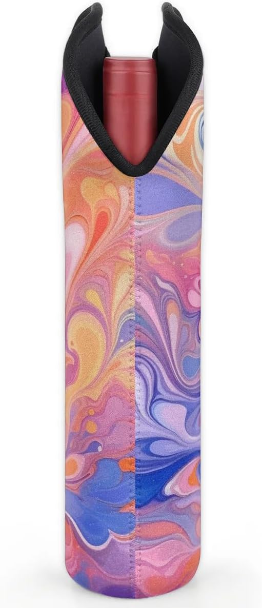 Wine Carrier Tote Personalized Bag for 2 Bottles - Neoprene Wine Bottle Holder with Carry Handle, Wine Protective Bag Insulated Bag Beer Cans Water Bottle Holder for Travel Picnic,Style4