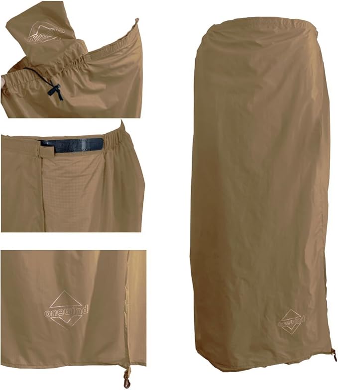 onewind Rain Skirt, Half Poncho Waterproof Ultralight Nylon Rain Kilt Windproof Rainwear Liner for Riding Camping Hiking