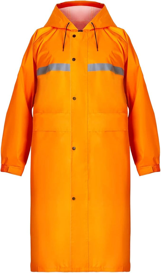 Coralrain Long Hooded Raincoat Safety Waterproof Emergency Rain Jacket Poncho for Men Women Adults