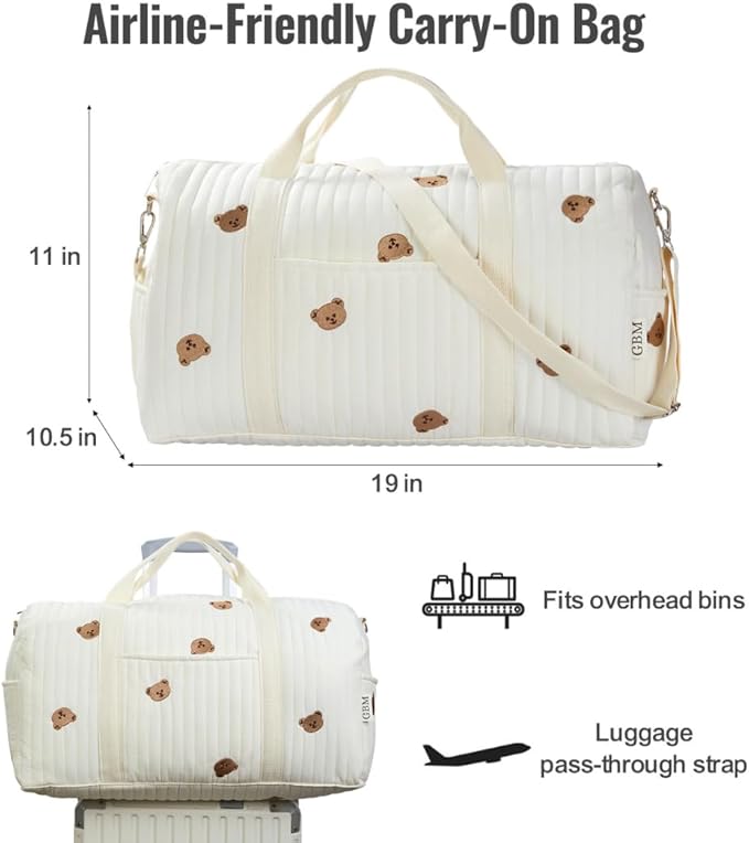 Women’s Travel Duffel Bag – Large Weekender & Overnight Travel Bag with Wet Pocket, Carry-On Friendly, Ideal as Hospital or Maternity Bag for Labor and Delivery