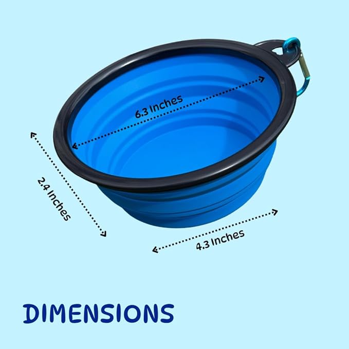 Collapsible Cat Bowl, Maze Design Pet Puzzle Feeder, 650ml Dog Slow Feeding Bowls, Dog Slow Feeding Bowl with Carabiner Portable BPA-Free Silicone Pet Bowls for Hiking,Travel,Camping - Colour Blue