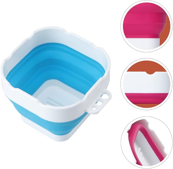 Wakauto Collapsible Paint Brush Washer Cup - Silicone Foldable Brush Cleaner & Holder for Watercolor, Acrylic, Oil Painting, Portable Water Bucket with Non-Slip Grip