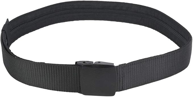 GLOGLOW Antitheft Belt Money Pocket Belt, Polyester Material, Zipper, Ideal for Outdoor Sports, Hiking, Unisex Design