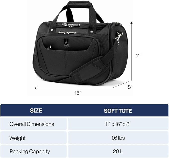 Travelpro Maxlite 5 Softside Lightweight Underseat Carry-On Travel Tote, Overnight Weekender Bag