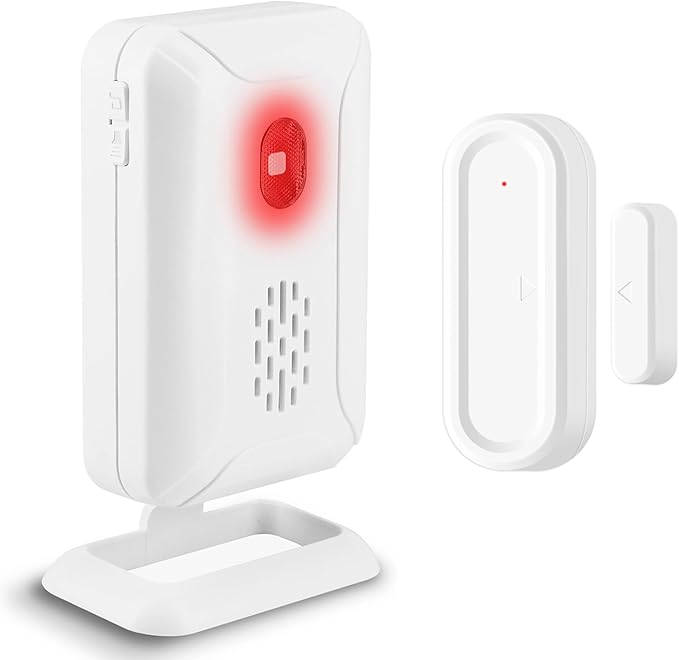 Door Alarms when Opened, GREENCYCLE Door Chimes when Door Opens with 4-Level Adjustable Volume, 600Ft Range, 36Chimes and Mute Mode LED Flashing, for Business/Home/Office/Store