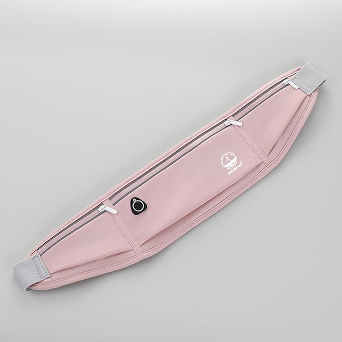 Running Belt Fanny Packs for Women, Slim Belt Bag Jogging Pocket Money Belt Phone Holder Waist Pack for Running Hiking Traveling - Pink