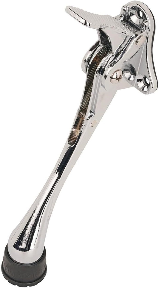 One Touch Kickdown Door Stopper, Door Holder, Heavy Duty Door Stops, Bottom of Door, Height-Adjustable Rubber Tips by HASHI (Chrome 6 inch x 1pack)