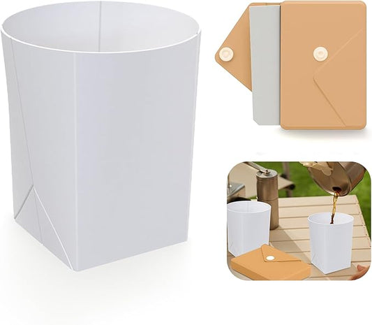 Silicone Collapsible Cups for Camping Travel, Folding Camping Cup for Outdoor Hiking Picnic, Portable Odorless BPA Free Mug-250ml (Khaki)