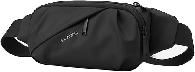 Waterproof Fanny Pack for Men & Women, Travel Fanny Pack Cross Body Sling Bag Crossbody Belt Bag Chest Anti Theft Waist Pack Purse Small for Outdoor, Cycling, Hiking, Running, Phone Holder-Black