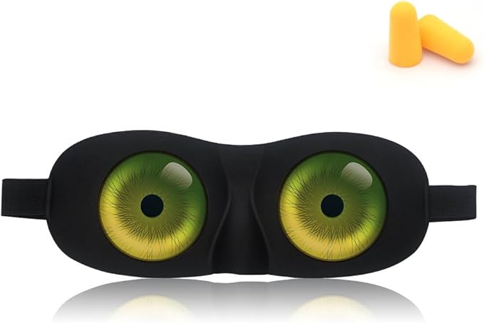 Tphon Eye Sleep Mask Funny Blindfold for Women Men Kid, Upgraded 3D Contoured 100% Blackout Sleeping Mask with Adjustable Strap, Soft Night Blindfold Eye Shades for Travel Naps Shift Works Games