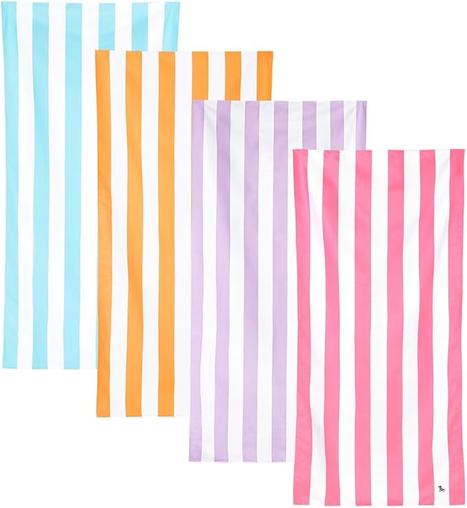 Dock & Bay Beach Towel - Quick Dry, Sand Free - Compact, Lightweight - 100% Recycled - Includes Bag - Set of 4 - Pastel Pic N Mix, Extra Large (200x90cm, 78x35)