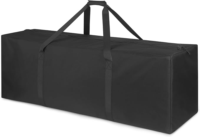 TOPDesign 3-Pack 42 Inch Medium Zippered Duffel Bag for Travel Camping Sports Equipment Storage, Waterproof Foldable Luggage Bag with Padded Handles (Black)