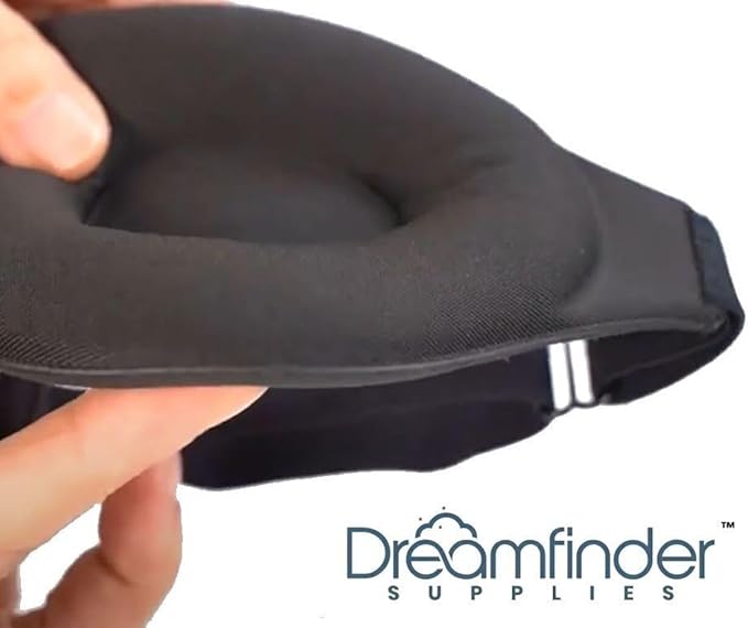 3D Sleep Mask for Side Sleepers, Blackout Eye Mask for Sleeping Women & Men, Zero Pressure Eye Cups, CPAP Friendly, Soft Adjustable Light Blocking Mask (Black)