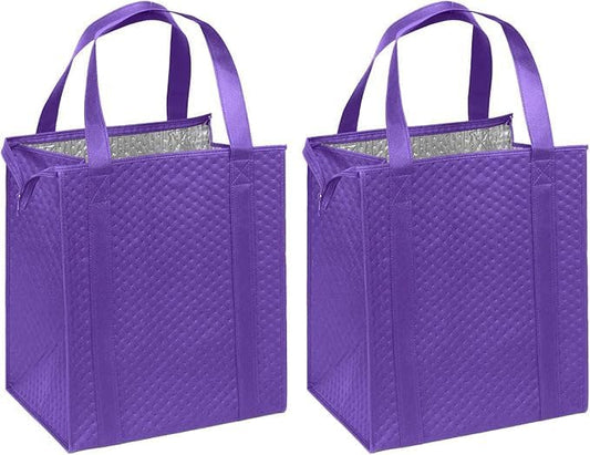 Mediz Hannah Direct Large Capacity Heavy Duty Insulated Smart Shopping Bag - Strong Reusable Grocery Tote 2 Pack