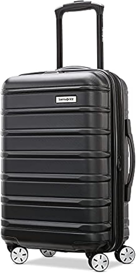 Samsonite Omni 2 Hardside Expandable Luggage with Spinner Wheels, 2-Piece Set (19/28), Midnight Black