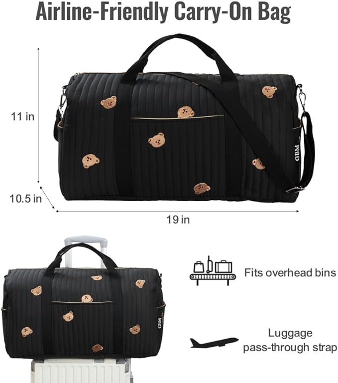 Women’s Travel Duffel Bag – Large Weekender & Overnight Travel Bag with Wet Pocket, Carry-On Friendly, Ideal as Hospital or Maternity Bag for Labor and Delivery