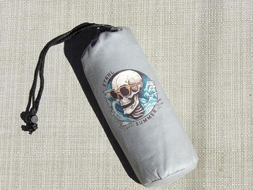 Beached - Lightweight Beach Towel - Microfiber, Thin, Compact, Quick-Dry, Sand-Resistant, 31.5 x 63 in, 9.2 oz - Skeleton Towel Perfect for Beach, Pool, Lake - Not a Large Cotton Towel