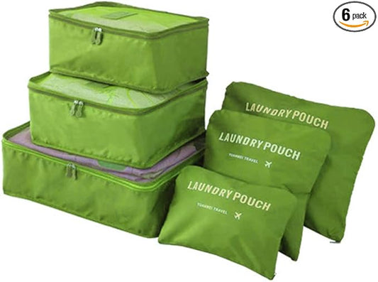 Portable Packing Cubes - Perfect Luggage Organizer Bags, Packing Cubes for Suitcases, Compression Packing Cubes, Travel Bags Organizer for Luggage, Luxurious Travel Cubes, Green