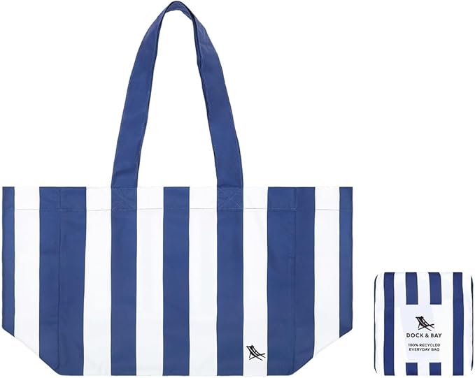 Dock & Bay Everyday Beach Tote Bag - Reusable Carrier Bag for Daily Use - Carries Up to 10kg - 100% Recycled Materials