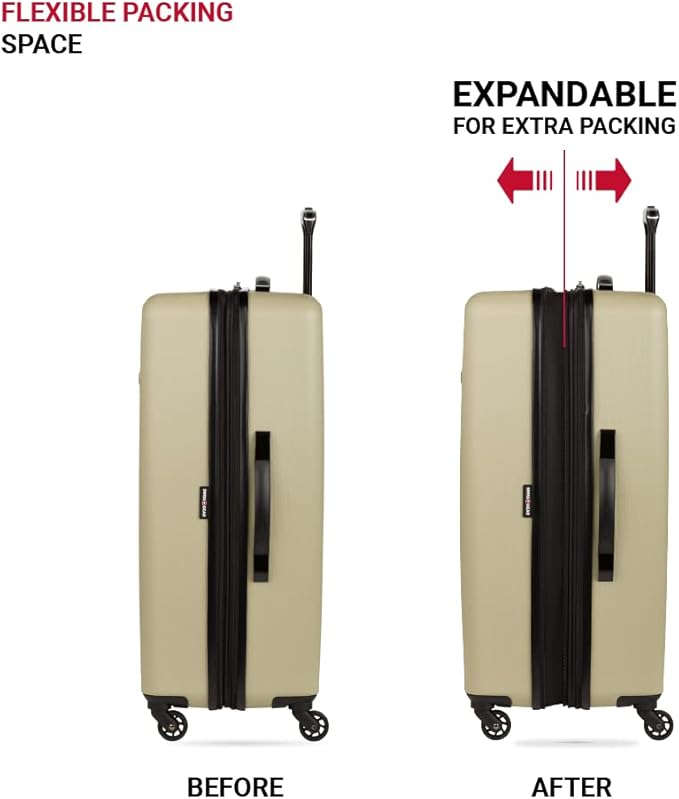SwissGear 8018 Expandable Luggage, Hard Shell Large Luggage with Spinner Wheels