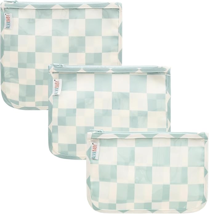 ALVA Diaper Bag Pouches | 3pcs Mess-Proof Travel Toiletry | TSA Approved Toiletry Bag | Cosmetic Makeup Bag Diaper Organizer for Baby and Mom Essentials