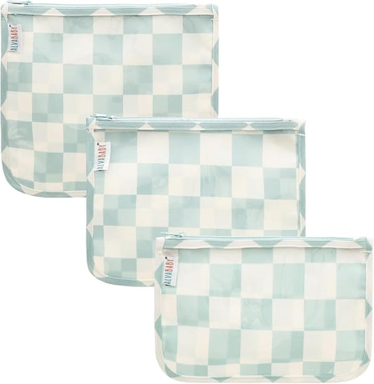 ALVA Diaper Bag Pouches | 3pcs Mess-Proof Travel Toiletry | TSA Approved Toiletry Bag | Cosmetic Makeup Bag Diaper Organizer for Baby and Mom Essentials