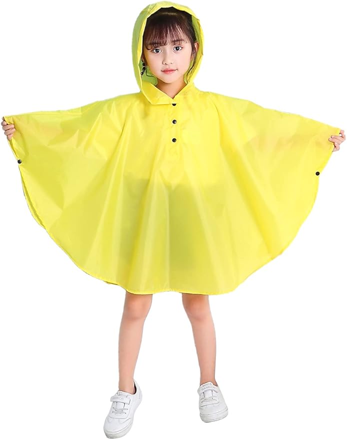 Spmor Kids Rain Poncho Hooded Jacket Rain Coat
